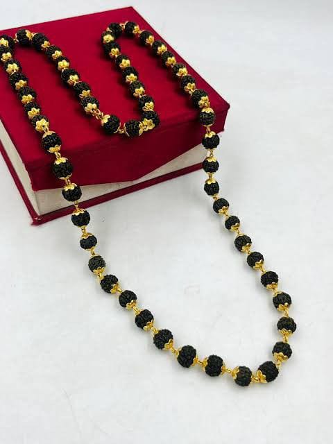 Original Rudraksha Mala Golden Plate - 108 beads (Lab Tested and Government Certified)